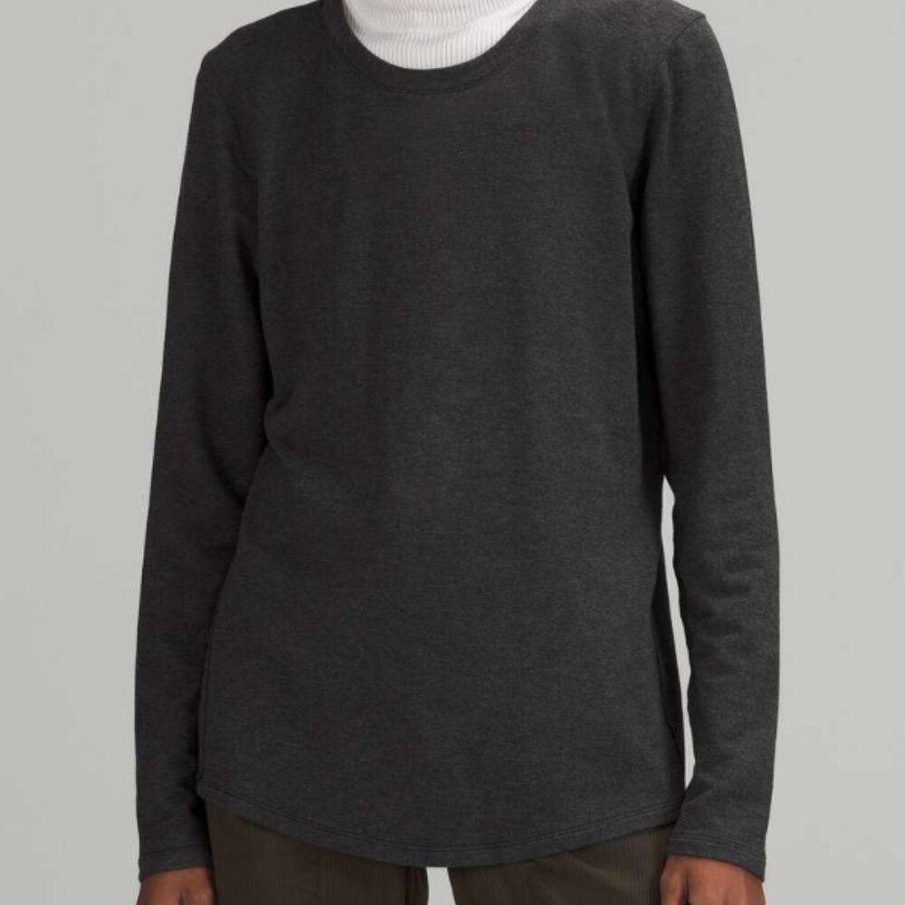 NWT Lululemon Ever Ready Long Sleeve Shirt Heathered Black Size 4 PERFECT NEW